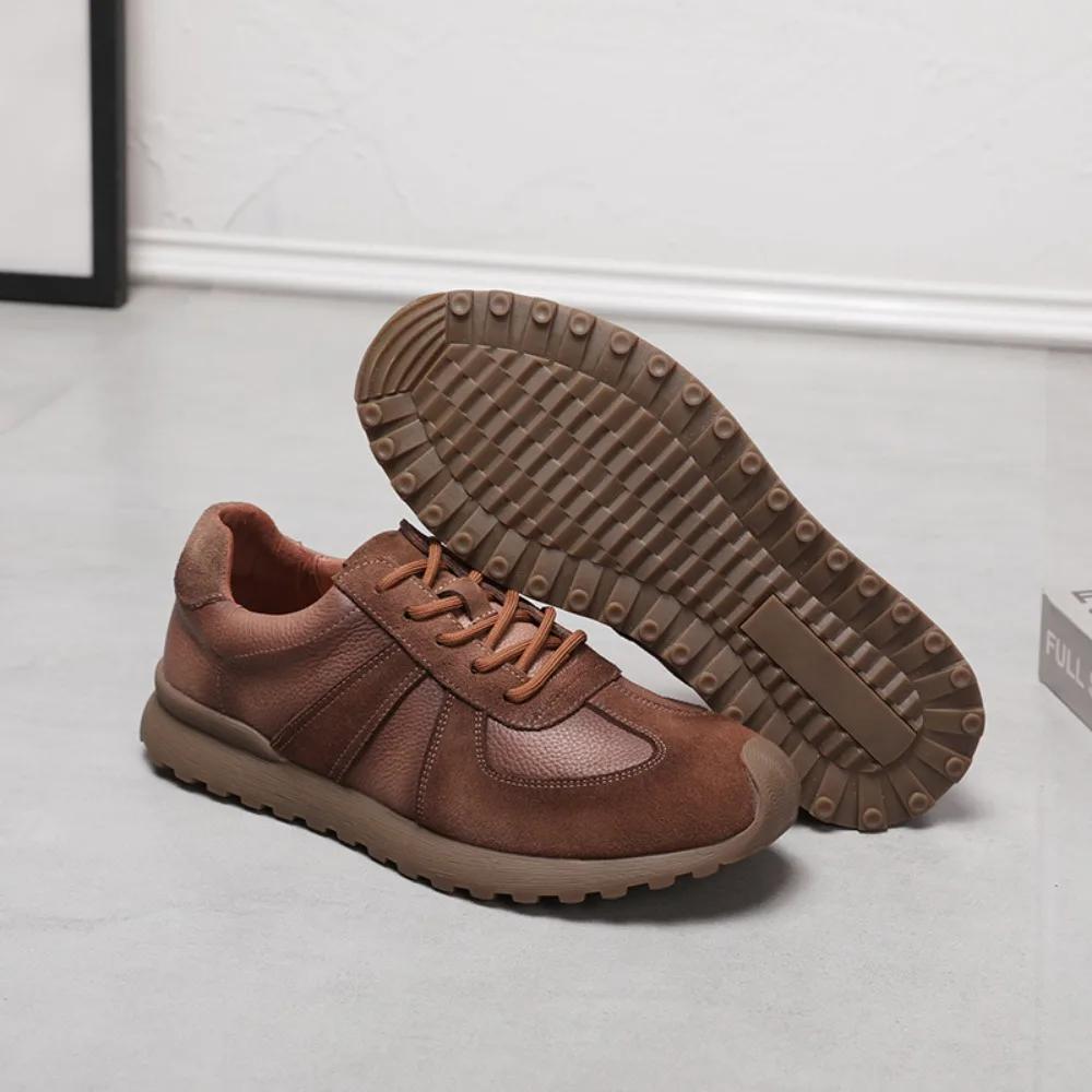 Leisure Sports Shoes Men's Sneakers New Leather Men's Strap Casual Shoes Men Cow Leather Casual Leather Shoes Zapatos Casuales