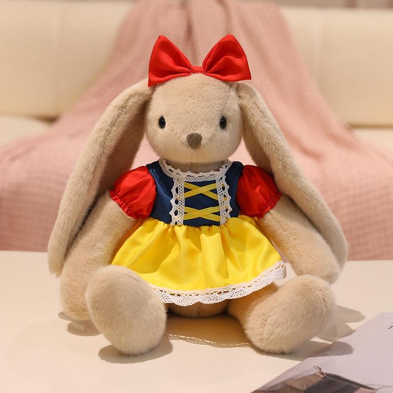 Милая сладкая юбка с цветами, плюшевая игрушка-кролик, одевающая маленькую куклу-белого кролика, девочка, успокаивающая тряпичная кукла