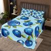 Cartoon Blueberry Bedspread Summer Tropical Fruit Quilted Coverlet Watercolor Botanical Leaves Flower Bedding Set for Teen Adult