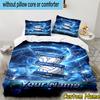 Custom Name Birmingham City Football Club Bedding Set 3PCS Duvet Cover Closure Includes 1 Duvet Cover & 2 Pillowcases for All Seasons Bedroom Decor