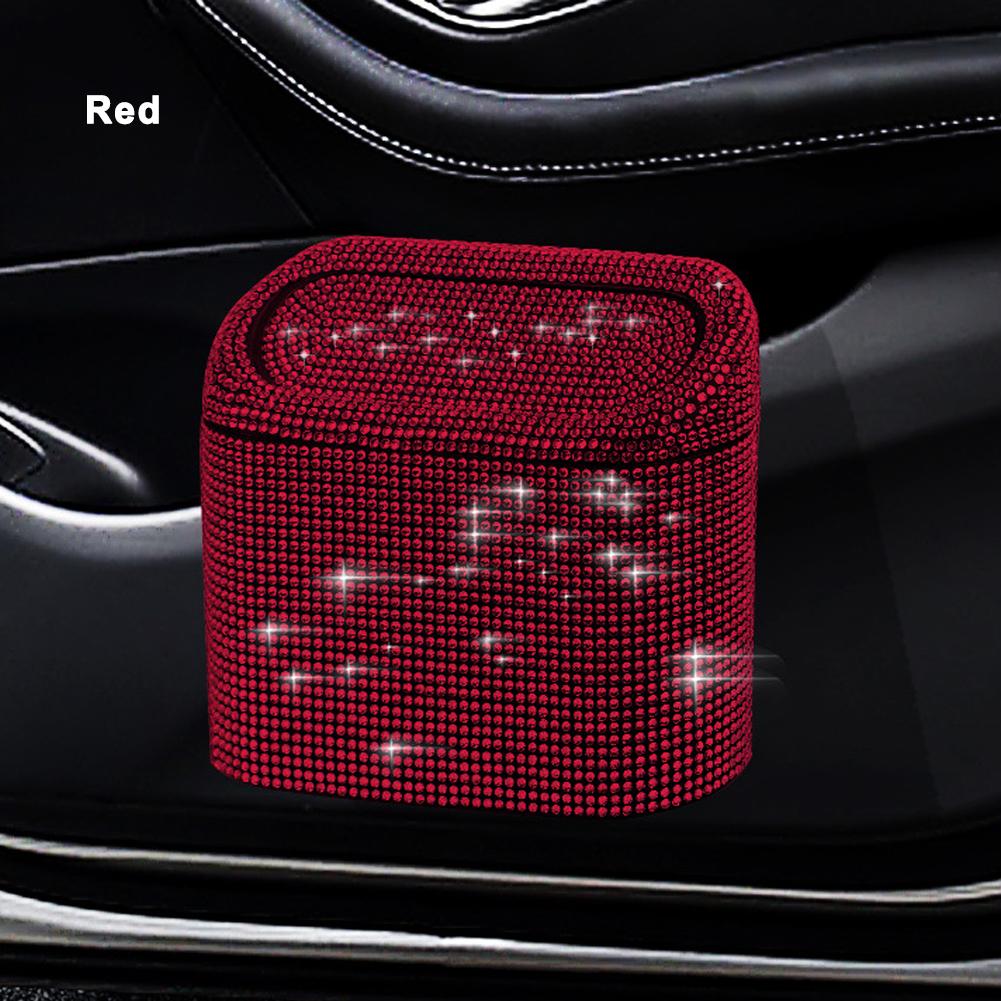 Алмазный кристалл, автомобильный мусорный бак с крышкой, герметичный мини-корзина для мусора, блестящий мусорный ящик, органайзер, контейнер