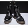 Men's High-Top Martin Boots - British & Korean Style Winter Leather Work Shoes, Versatile Trendy Casual Footwear with Velvet, Autumn Collection