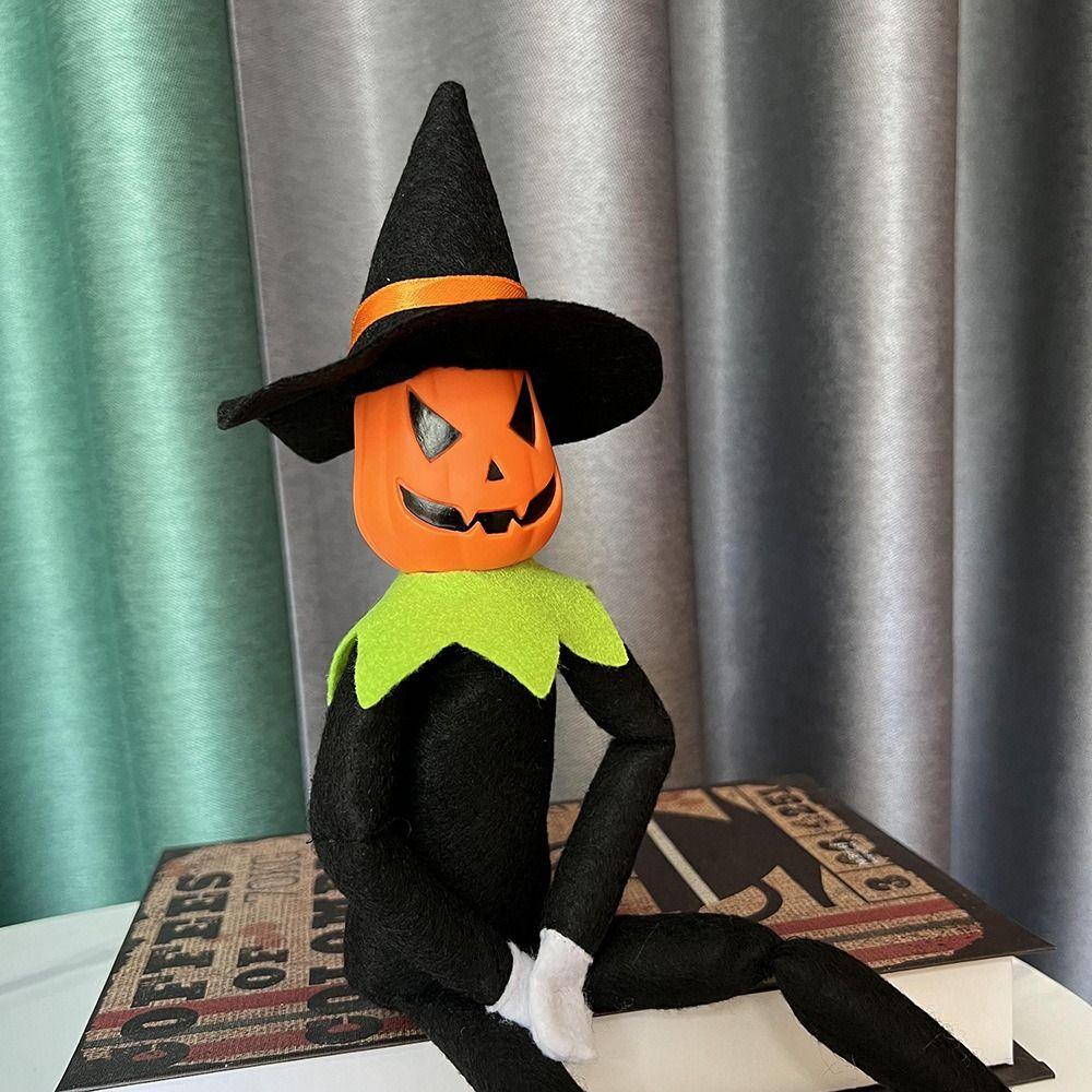 With Hat Halloween Elf Felt Doll Cute Pumpkin Doll Pumpkin Elf DIY Decoration