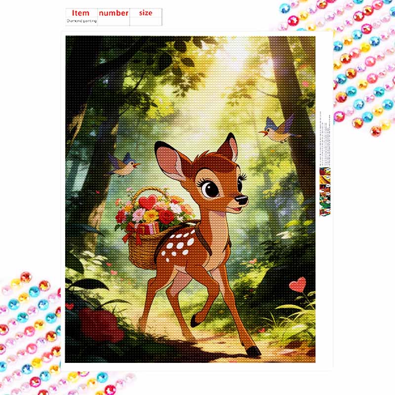 Disney Diamond Painting Kit Classic Forest Friends Home Decor Craft Perfect Gift Idea Diamond Art, Vibrant Nature Scene