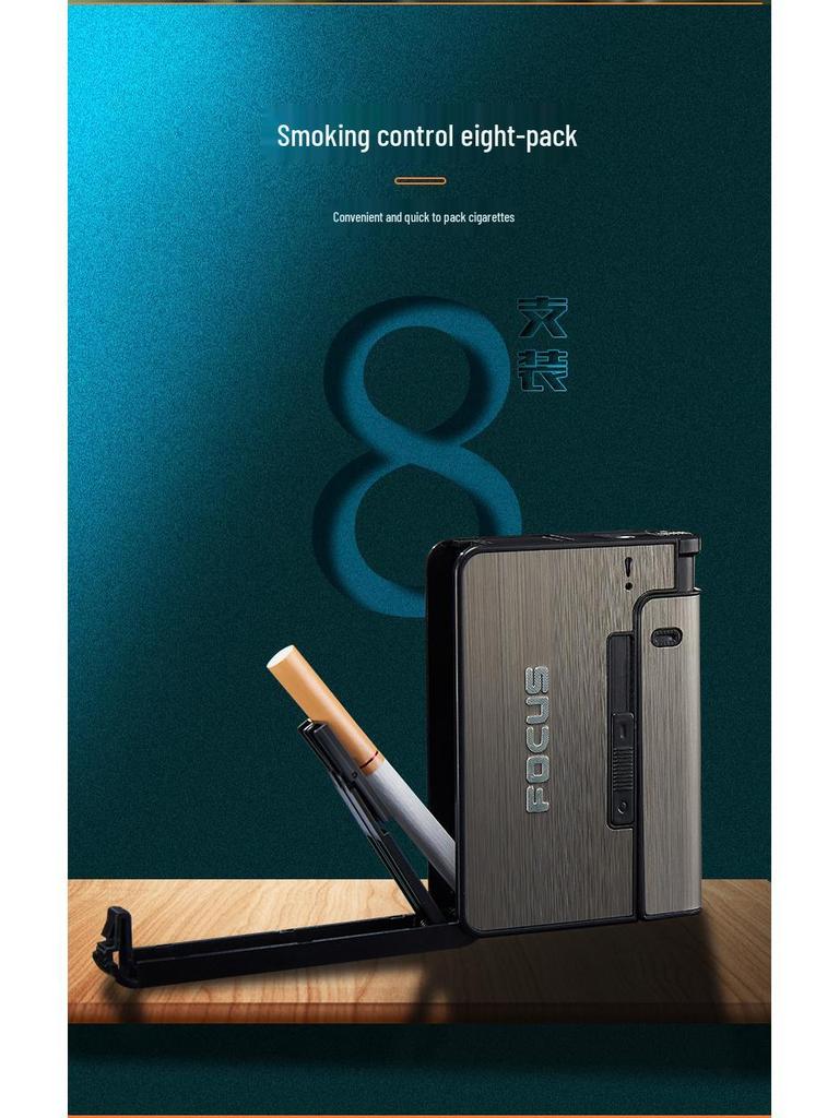 Focus YH001 Portable Cigarette Case with Replaceable Lighter - Creative, Separable Design