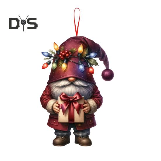 Christmas Snowman Car Pendant 2D Acrylic Cartoon Snowman Cow Hanging Ornament for Home Garden Christmas Tree Decoration Party Gift