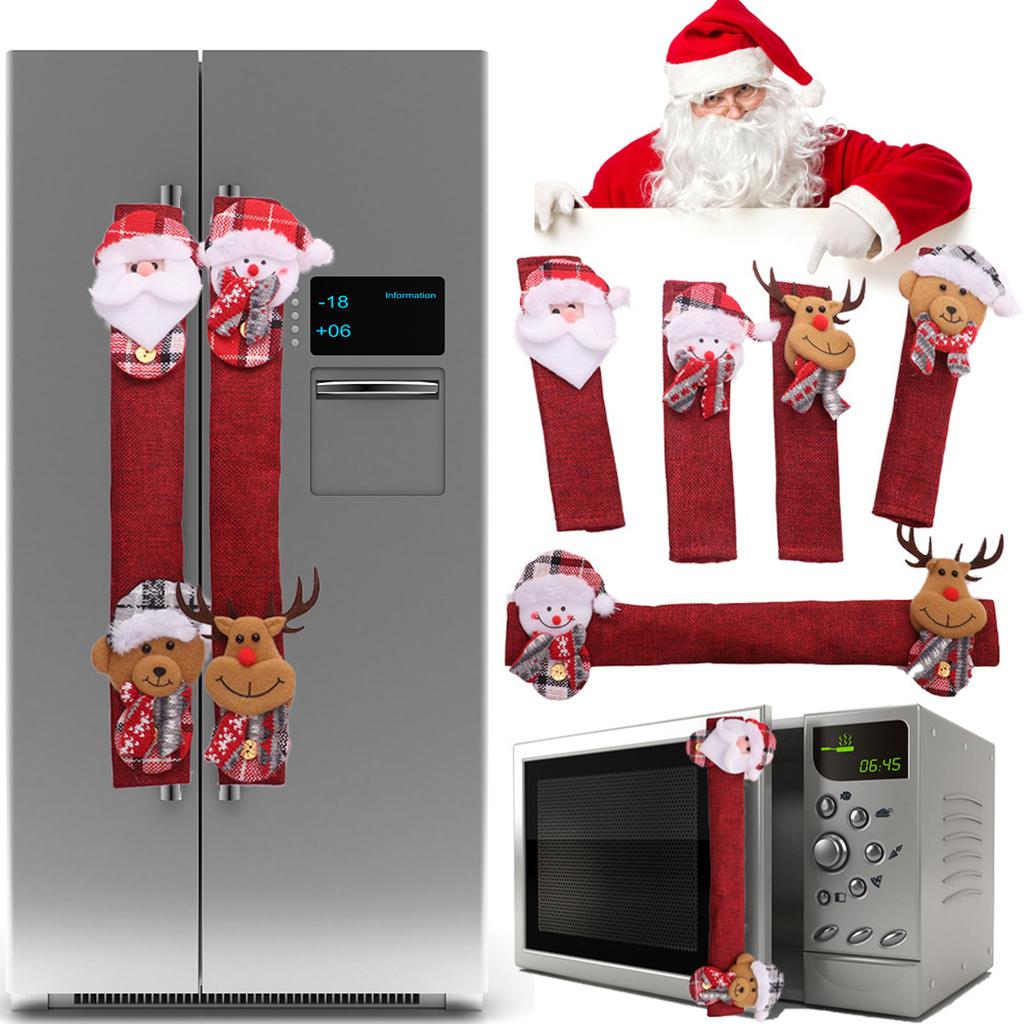 New Christmas Decoration Items: Creative and Cute Home Refrigerator Handles, Gloves, Microwave Oven Covers