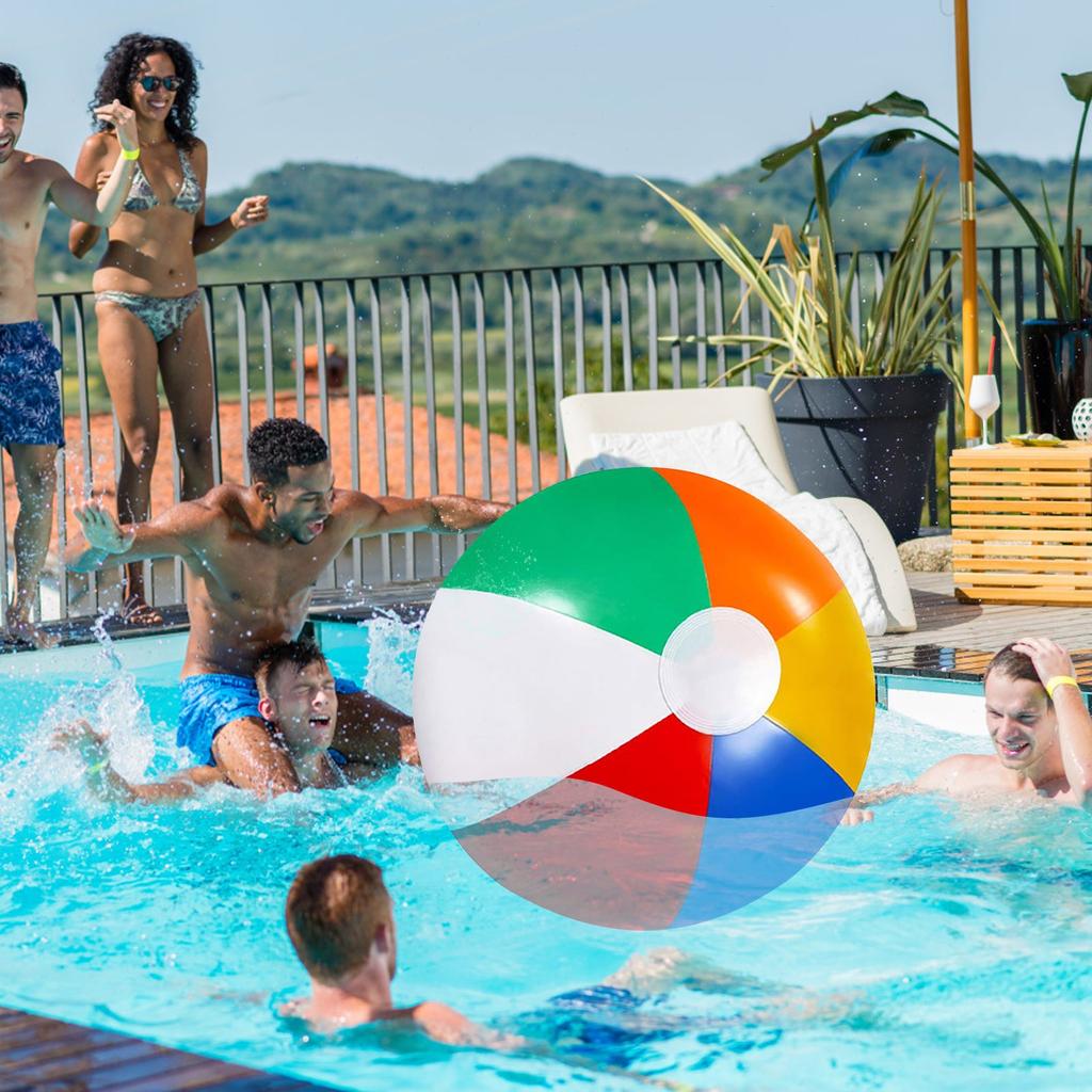 Colorful Water-Polo PVC Inflatable Beach Ball Kids Pool Party Toys Summer Water Fun Outdoor Activities Games