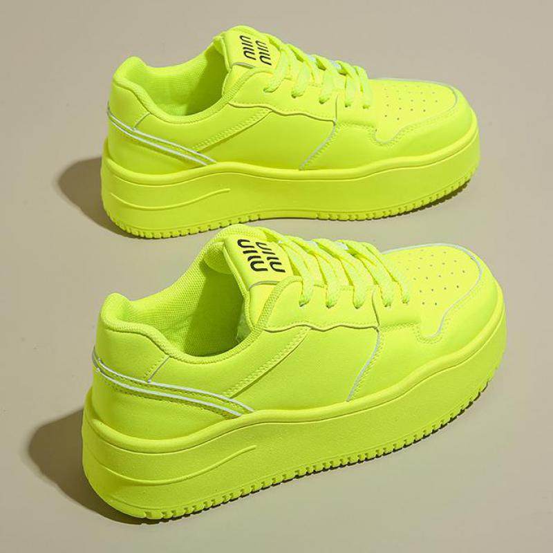 Fashion Autumn Leather Pink Platform Sneakers Thick Sole Chunky Shoes Women 2024 Slip On Lace-up Fashion Casual Outdoors Walking Shoes