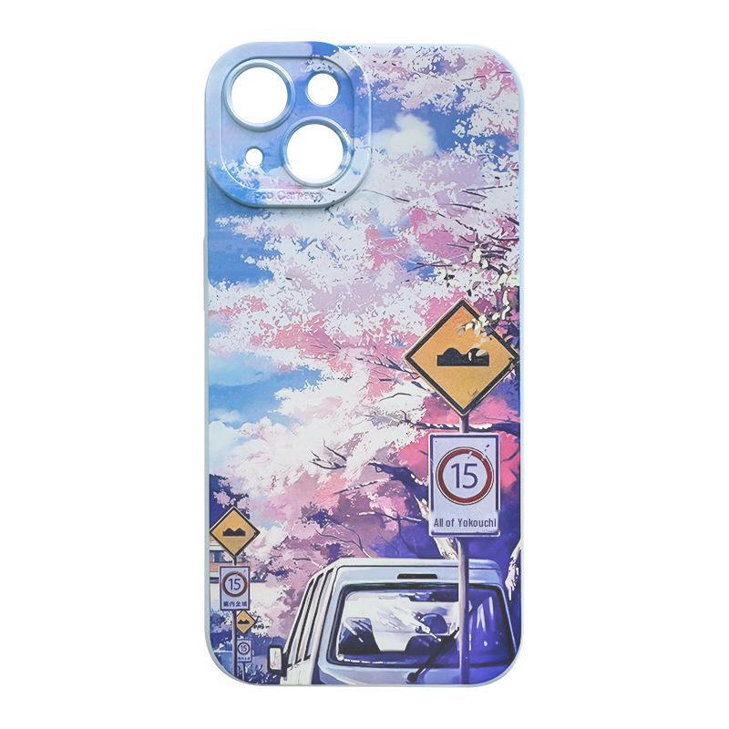 Мягкий защитный чехол из ТПУ с изображением цветка вишни для iPhone 11/12/13/14/15