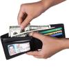 Men's RFID Blocking Wallet Leather Carbon Fiber Slim Bifold Wallet ID Credit Card Holder Pocket Purse