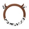Cow Car Steering Wheel Cover with Horns Ears Anti Slip Sweat Absorption Comfortable 15 Inch Universal Women Auto Steering Wheel Protector Car