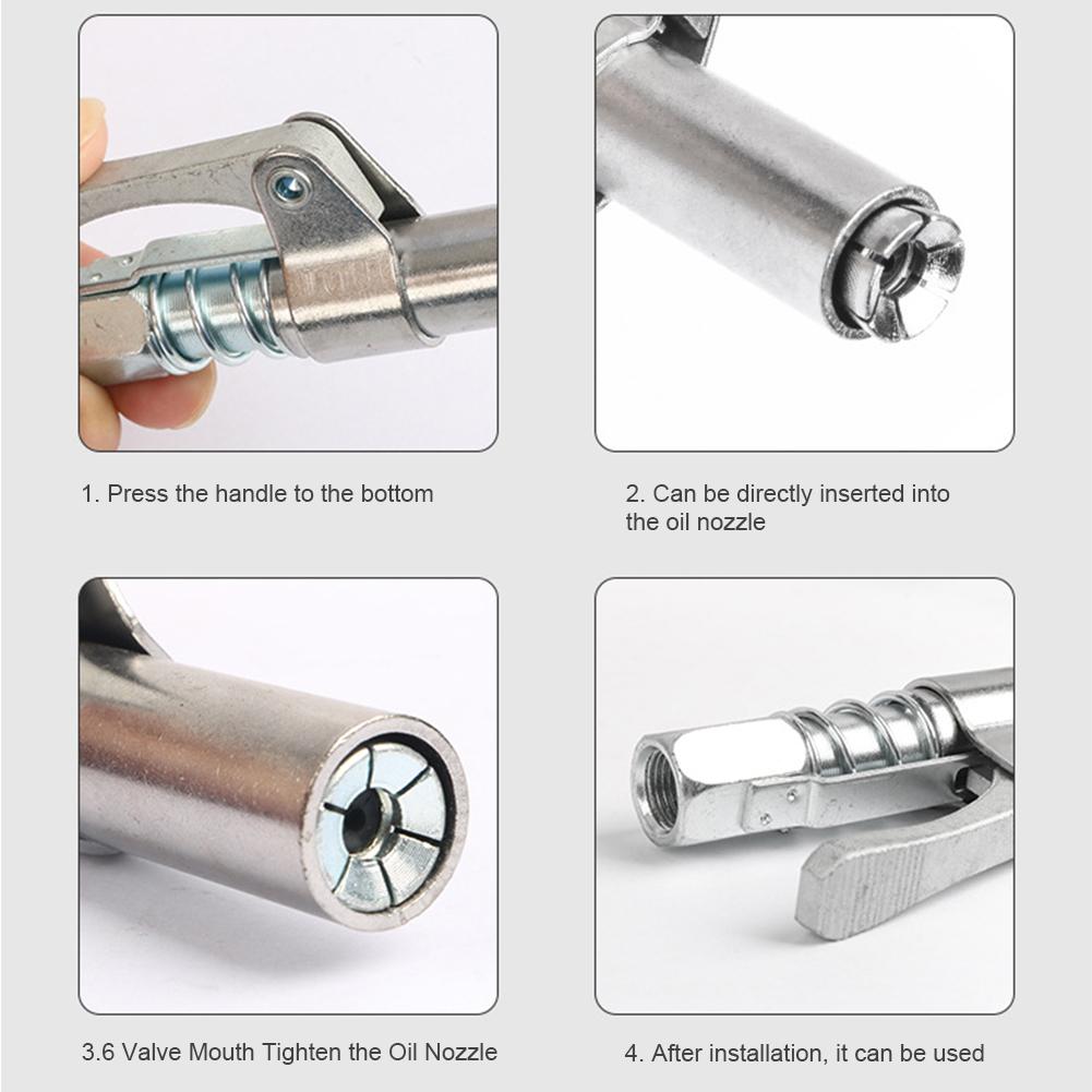 Grease Gun Coupler Locking Clamp Type Non-leakage High Pressure Grease Nozzle