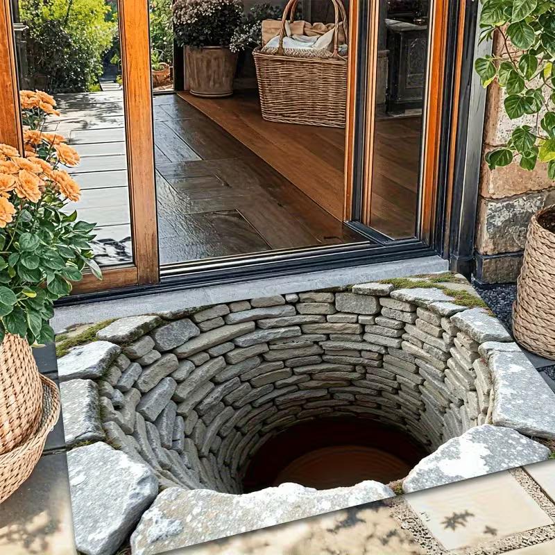 Коврик для двери с оптической иллюзией 60*90 см, 2D плоский приветственный коврик, подходит для внутреннего и наружного использования, идеально подходит для входных дверей, прихожих, спальни