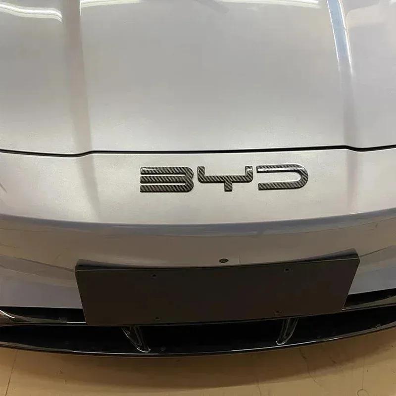 For BYD SEAl EV ATTO 4 2022 2023 2024 Accessories Car Front Bumper Emblem Badge Decal Black Carbon Logo Refit Sticker