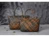 Женская плетеная сумка-тоут из натуральной кожи с вырезами