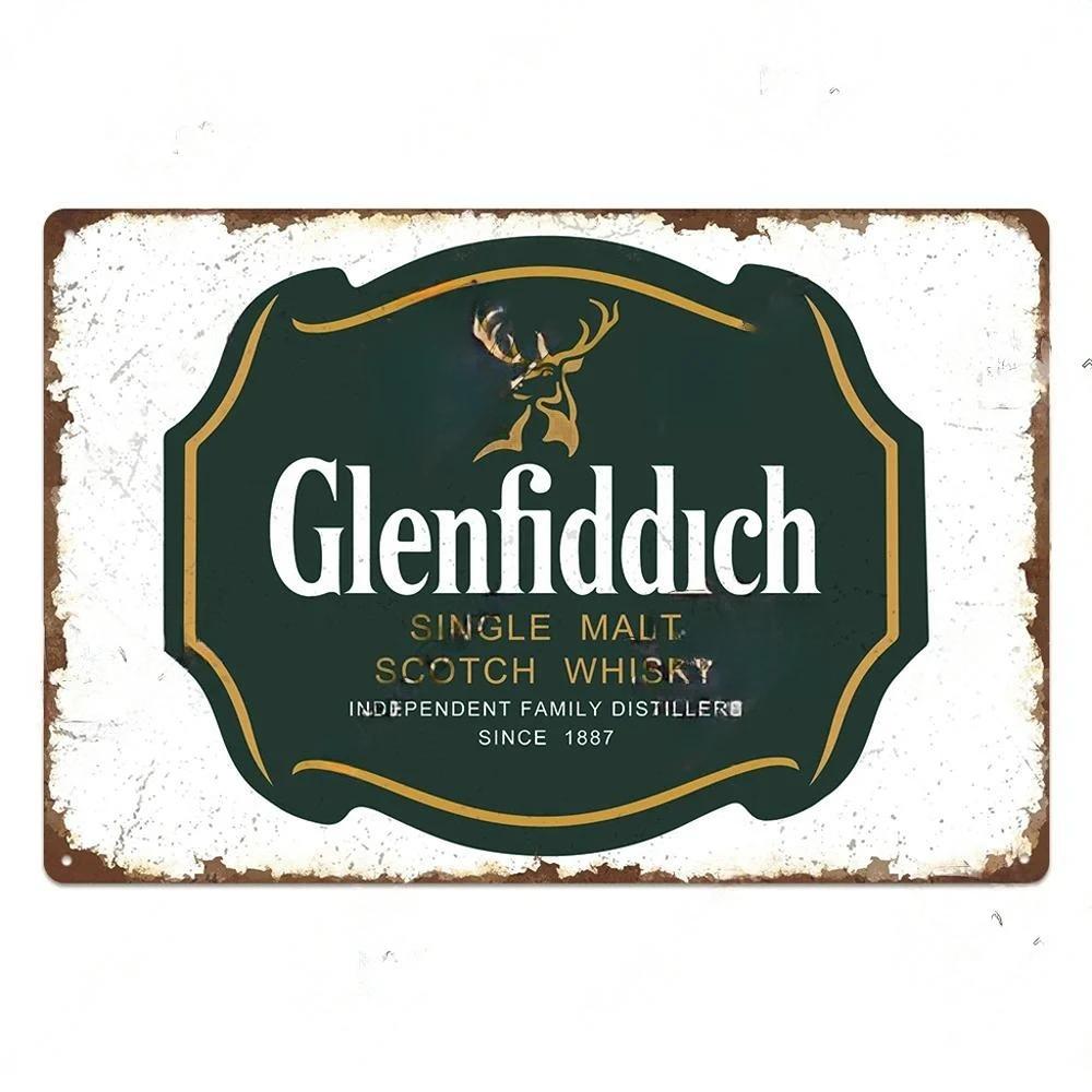 Vintage Bar Whisky Plaque Metal Club Tin Metal Logo Badge Girl Decor Garage Club Bar Men's Cave Bar Cafe Wall Decoration