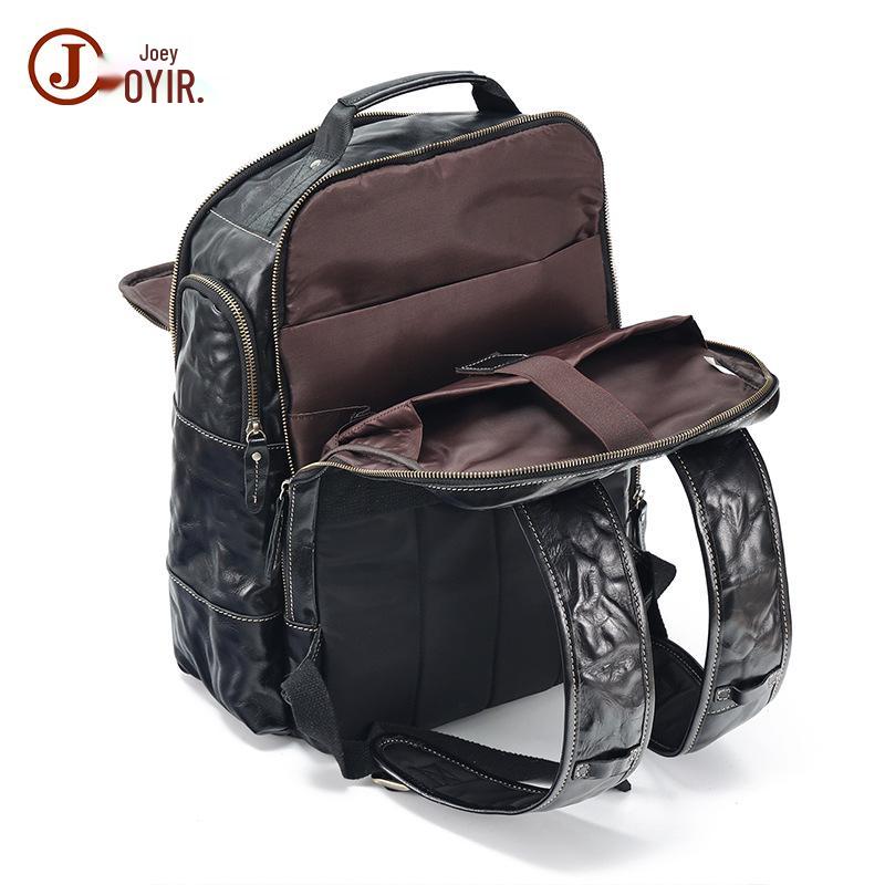 Vintage Large Capacity Genuine Leather Men's Travel Backpack