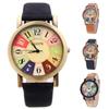 Womens Unisex Retro Casual Faux Leather Analog Quartz Watch