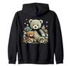 Vintage Floral Cottagecore Zip Hoodie for Teddy Bear Lovers
