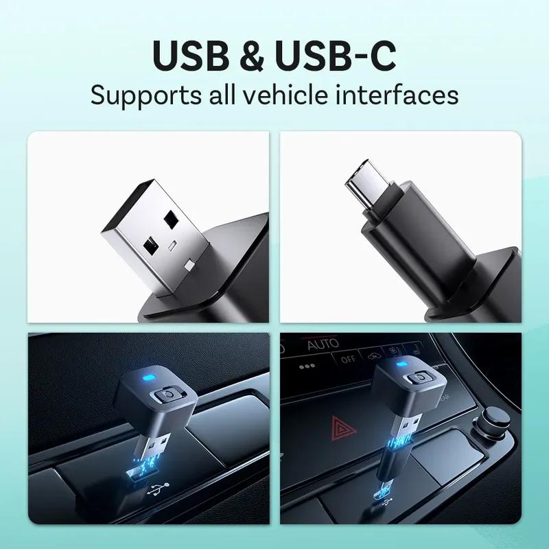 Беспроводной адаптер Ottocast Mini Dot CarPlay Android Auto, USB-донгл, Plug Play, Bluetooth 5.2, Wi-Fi, Автоматическое подключение для 98% автомобилей