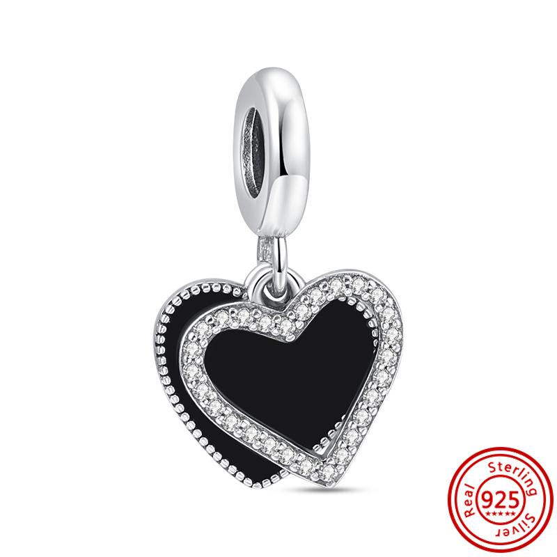 Распродажа 925 пробы серебряные бусины в форме сердца для замков, подвеска, подходит для оригинального браслета с подвесками, ювелирные изделия, подходящие для девушки, жены, подарок