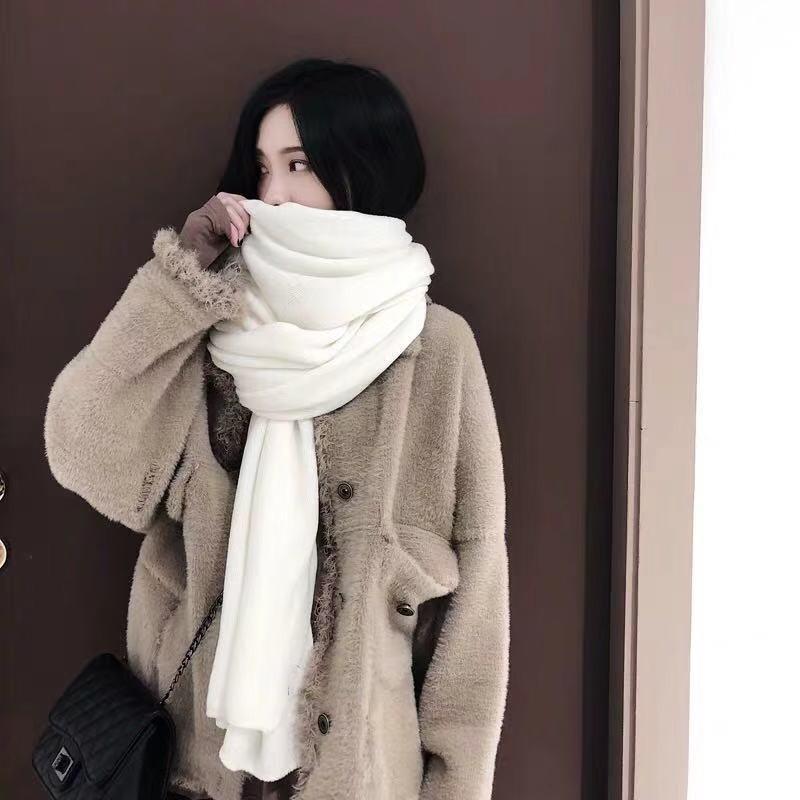 Women's Solid Color Thick Warm Student Couple Scarf New Autumn Winter Female Imitation Cashmere Versatile Scarfs