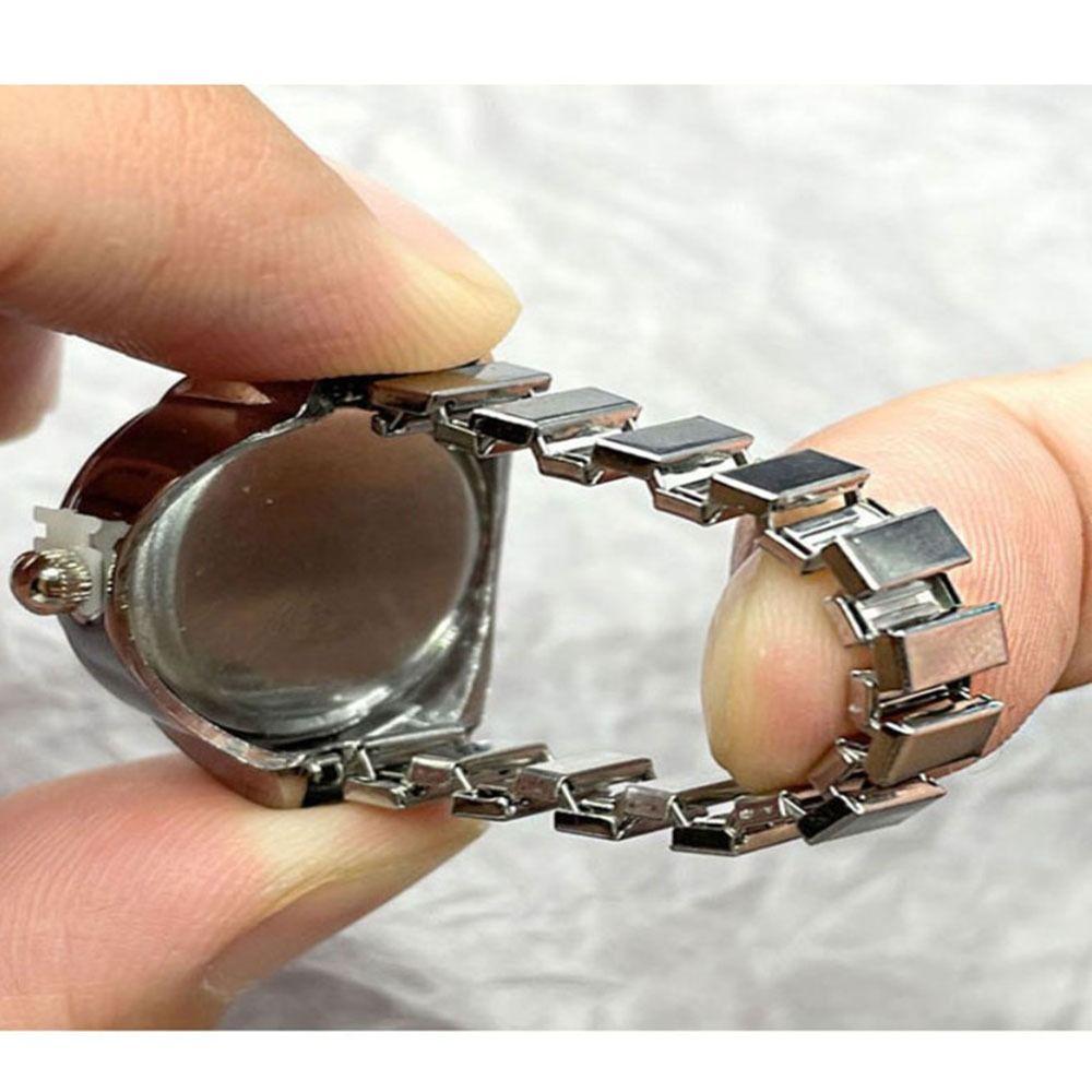 Jewelry Clock Fashion Round Quartz Finger Rings Elastic Stretchy Rings Ring Watch Digital Watch