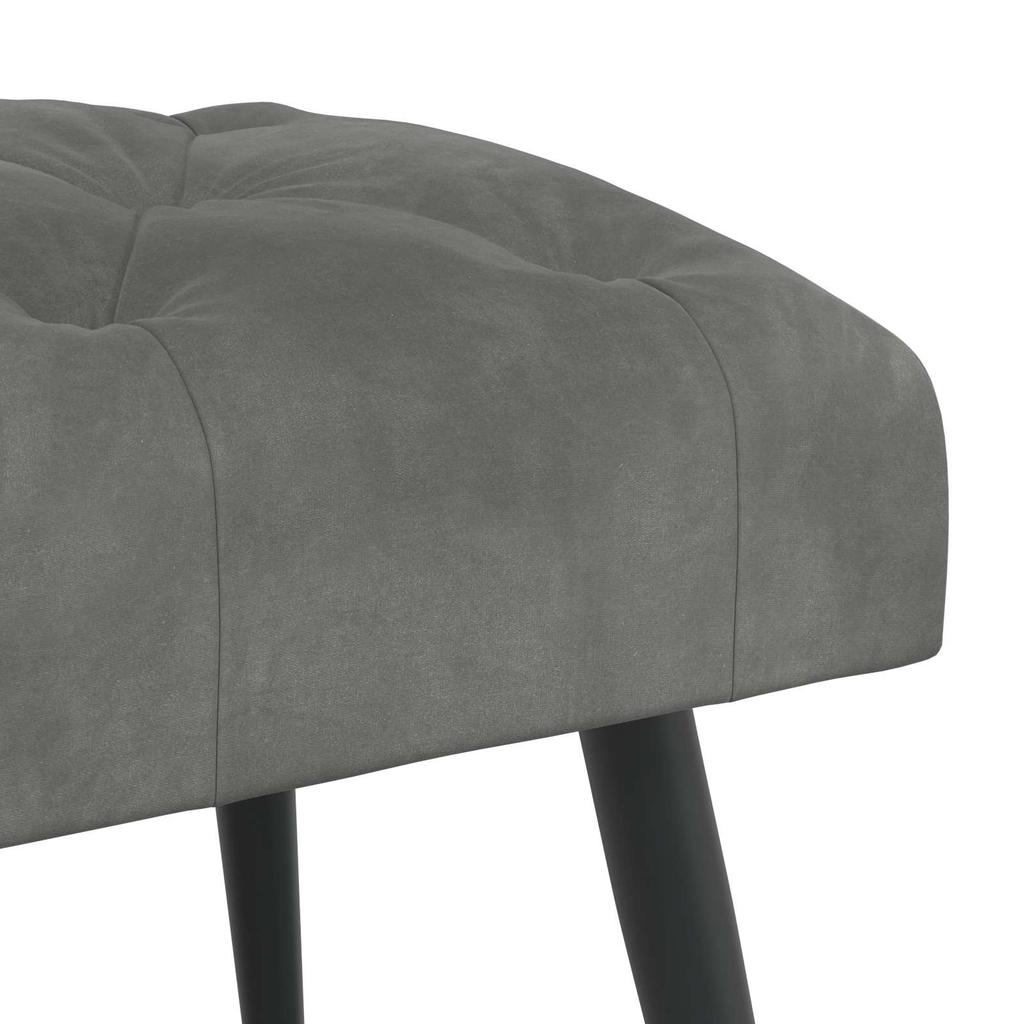 Bench with Button Tufting Dark Gray 80 x 40 x 46 cm Velvet