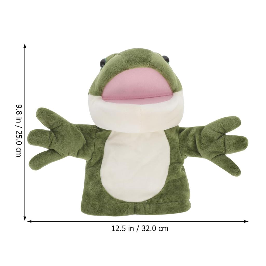 TOYANDONA Frog Hand Puppet, Plush Toy with Moving Mouth, Cute Ventriloquism Puppet for Parents and Children
