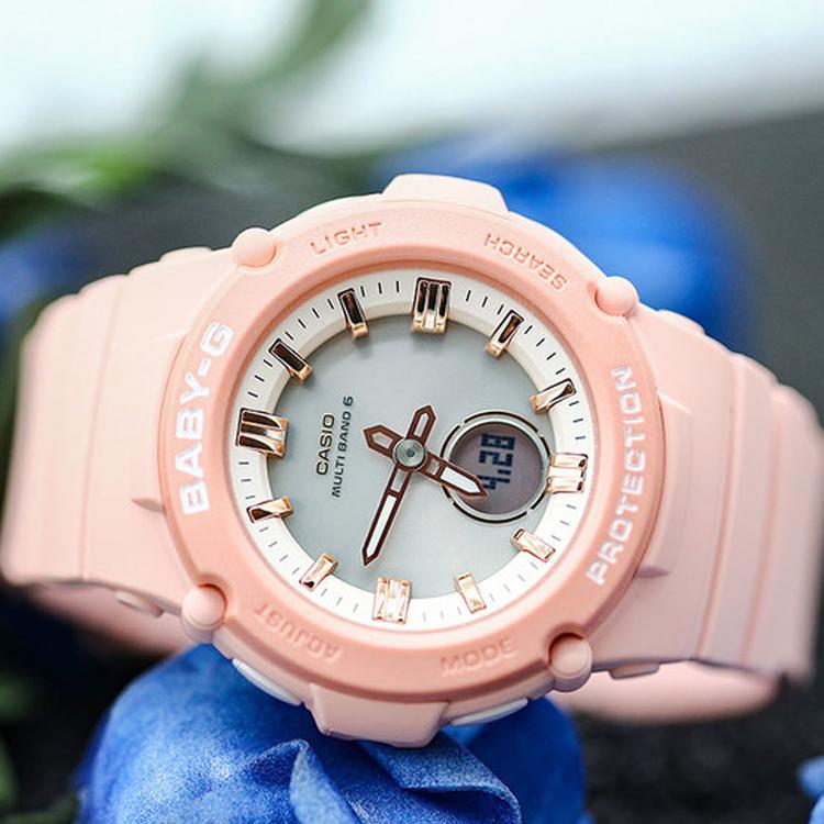 Casio Baby-G Themed Series Solar Powered Six Radio Wave Date Display Quartz Movement Watch Women watches White BGA-2700-4A