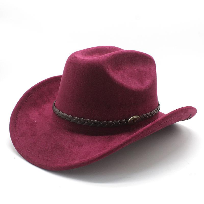 Autumn And Winter Men'S And Women'S Wide-Brimmed Suede Knight Hats Wool Hump Western Cowboy Hats