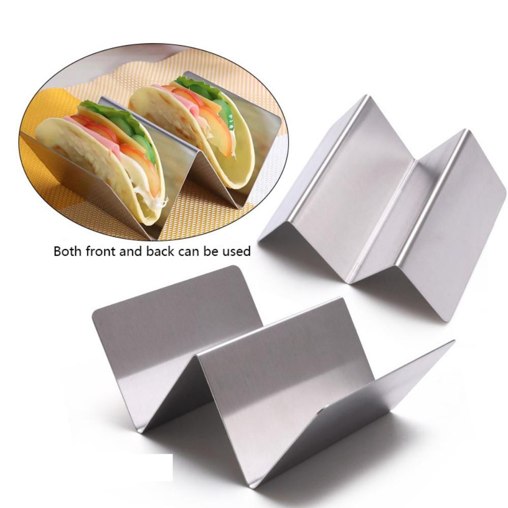 Stainless Steel Taco Holder 2/3 Grids Taco Shell Stand Portable Taco Plate Kitchen