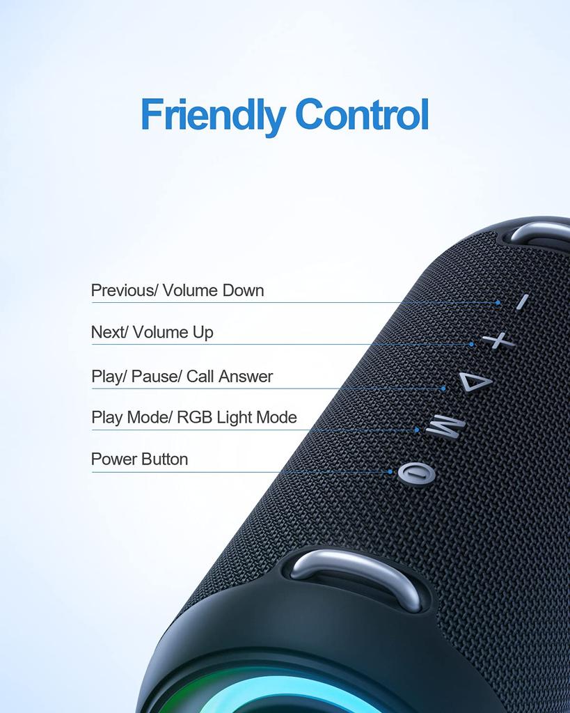 MIFA A90 Bluetooth IPX7 60 Вт громкий беспроводной стерео RGB LED 30 часов непрерывной работы Карта памяти Micro SD TWS USB C защитный чехол и портативный ремешок в комплекте