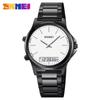 SKMEI 2120 Stainless Steel Strap Quartz Wristwatches Multi Time Display Luxury Sports Analog Digital Wrist Watches for Men Reloj