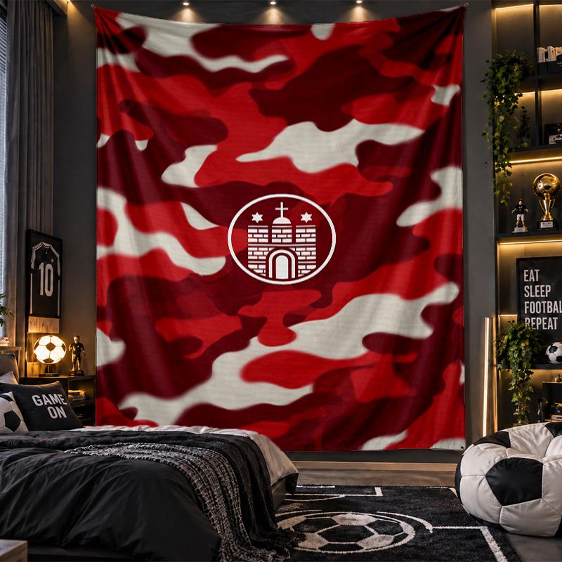 Wall Hanging Tapestry FC St. Pauli Football Print Cloth for Living Room Bedroom Home Decor