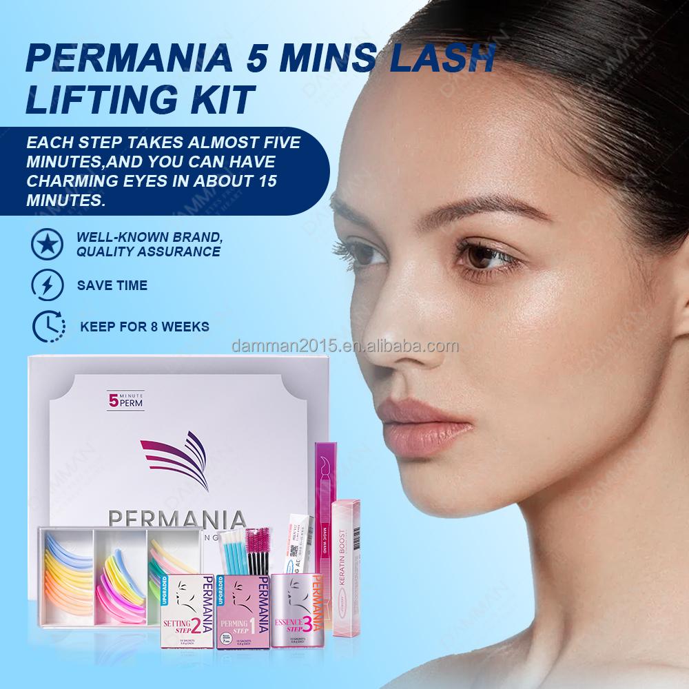 100% Korea Original Permania Lash Lifting Kit Best Mascara for Lash Lift 5 Mins Curling Eyelash Perm Kit