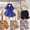 1PC Fashion Winter Warm Cross Scarf Solid Color Knitted Neckerchief Windproof Cold-proof Neck Guard