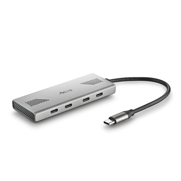 NGS WONDER 4-C : USB-C хаб с 4 портами USB-C, передача 5 Гбит/с, USB 3.0, кабель 180 мм, алюминий