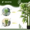 Artificial Plant, Plastic Bamboo in Pot, 780 Leaves, Realistic Look, Minimal Maintenance, 140 cm, Green