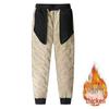 Men's Lambskin Velvet-Lined Thick Warm Casual Pants for Elderly - Cold-Proof Sportswear, Large Size.
