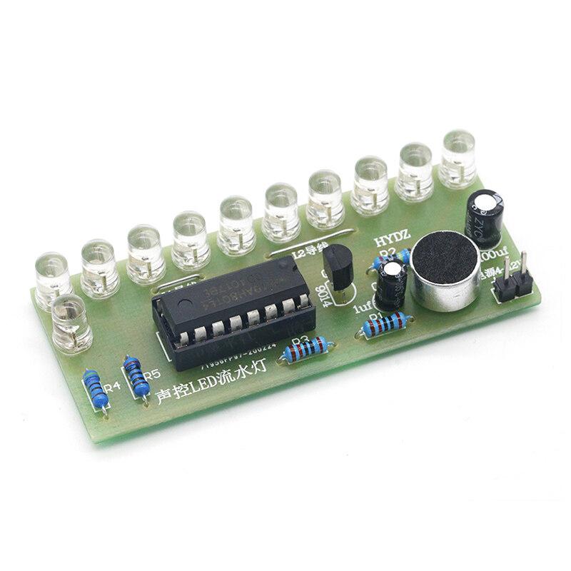 Светодиодный водяной светильник с голосовой активацией, комплект CD4017, управление фонарем, забавное электронное производство, обучение, модуль электронного комплекта «сделай сам»