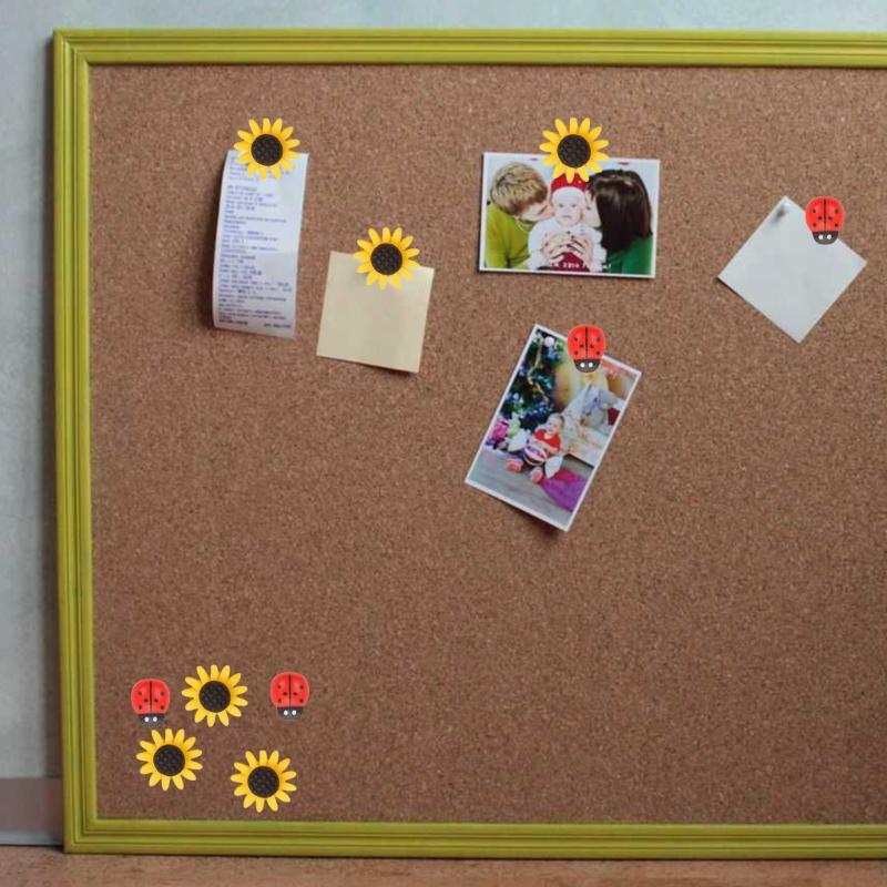 30 шт. кнопок-цветков, кнопка-божья коровка с футляром, декоративные кнопки, кнопки для карт, пробковая доска объявлений для школьного офиса