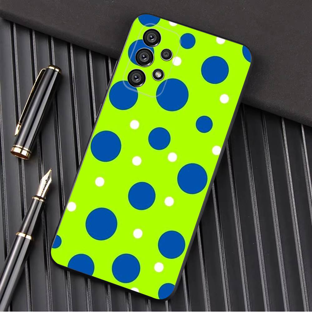 Чехол с цветным горошком для Samsung Galaxy A13, A21s, A22, A31, A32, A52, A53, A71, A80, A91, Мягкий черный корпус