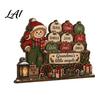 Seasonal Table Centerpiece Wooden Christmas Sign Book Tree House Scarecrow Tabletop Theme Decorations Rustic 2D Flat Holiday Decor for Mantel
