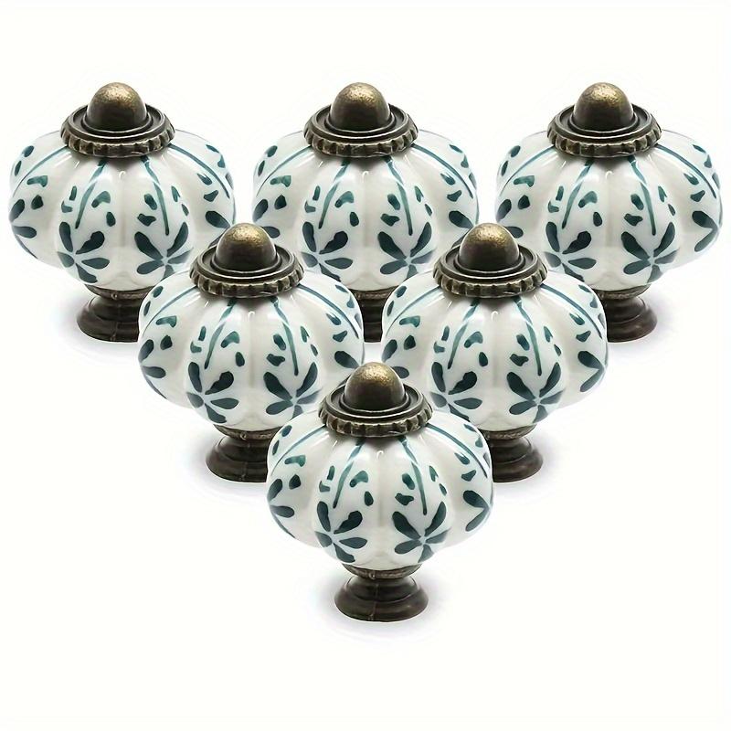 12 шт. керамических ручек для шкафа в форме тыквы, винтажные ручки для комода, винтажные ручки для ящиков с винтами для шкафов, шкафов и домашних проектов «сделай сам»