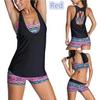 3pcs Women Tankini Sets Sporty Swimsuit with Boy Shorts Bikini Bathing Swimwear