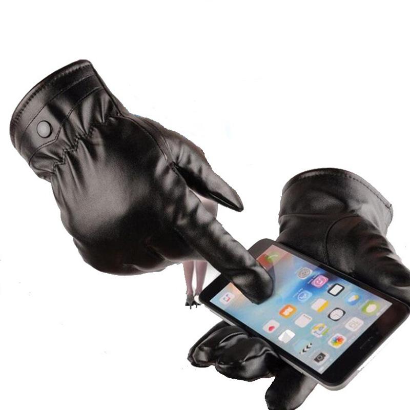 Touch Screen Gloves Gloves Winter Soft Velvet Hand PU Gloves Hand Protector for Man