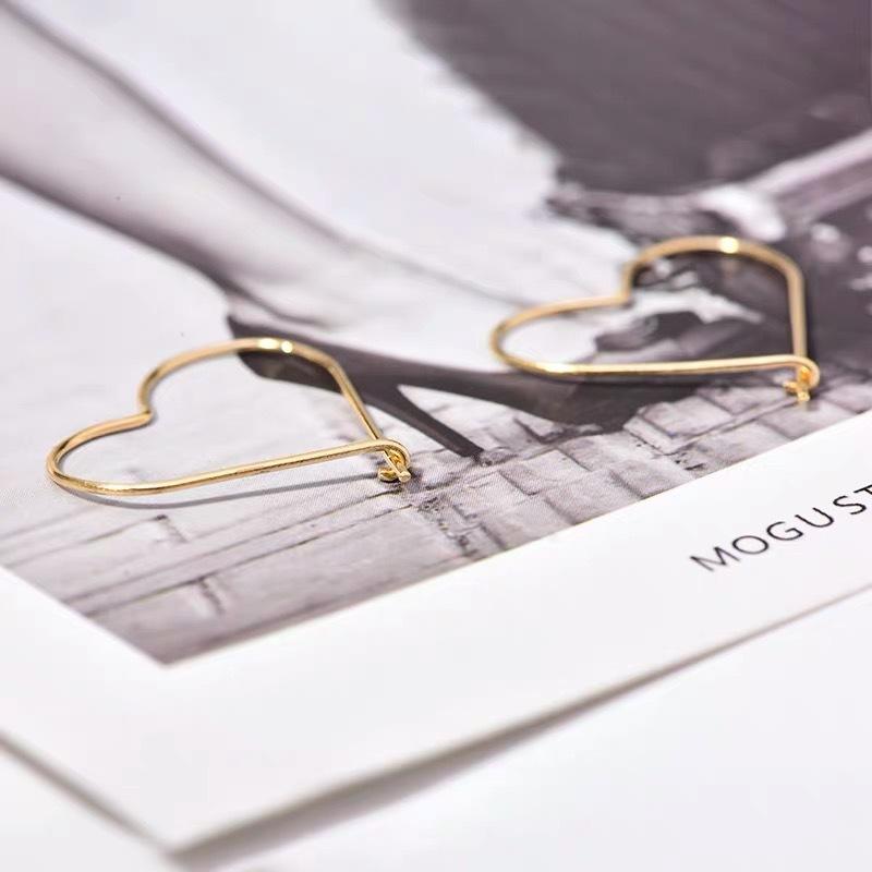 Серьги в форме сердца из стерлингового серебра S925, индивидуальность, ажурный продвинутый темперамент и преувеличенно простые серьги