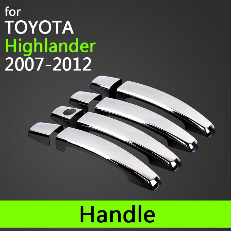 For Toyota Highlander 2007-2012 Luxurious Chrome Door Handle Car Covers Accessories Car Stickers Car Styling 2008 2009 2010 2011
